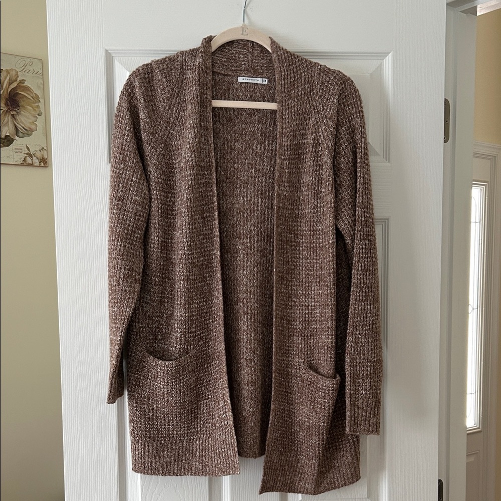 Staccato Brown Open-Front Cardigan